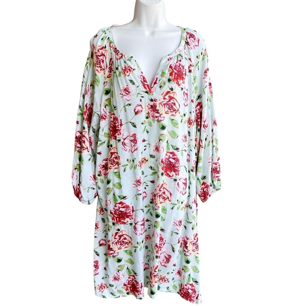 The Pioneer Woman Rose Floral Dress Size XXL Multicolor Long Sleeve V-neck